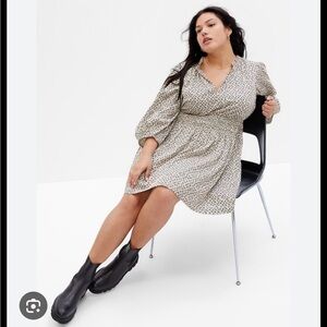 Gap Cotton smocked waist puff mini dress XXL